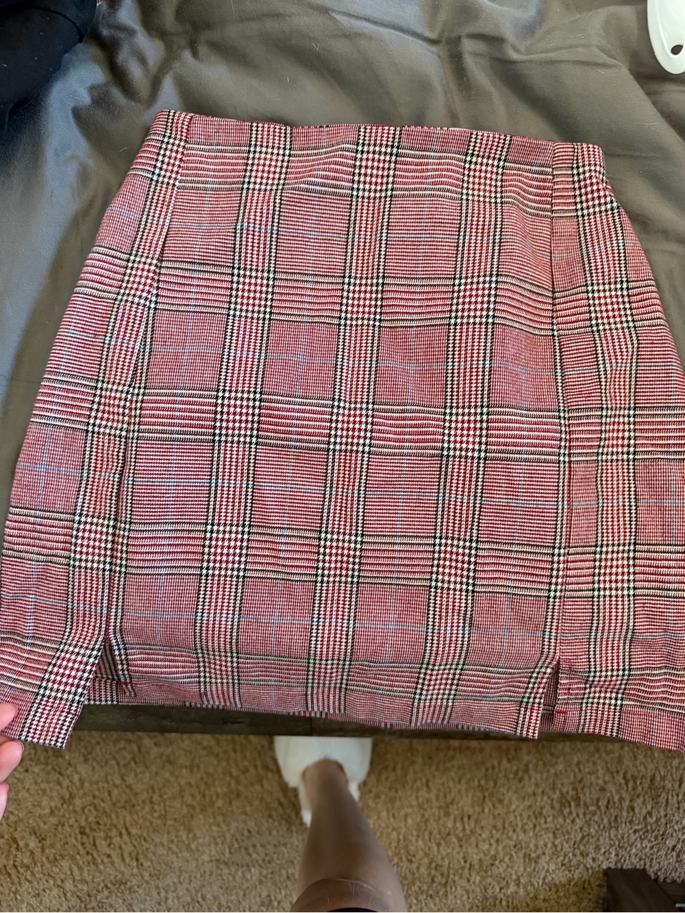 Brandy Melville Pink Plaid Pencil Skirt